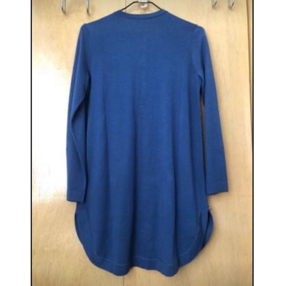 New J. Jill long sweater cardigan blue tunic top wool XS - Picture 3 of 5